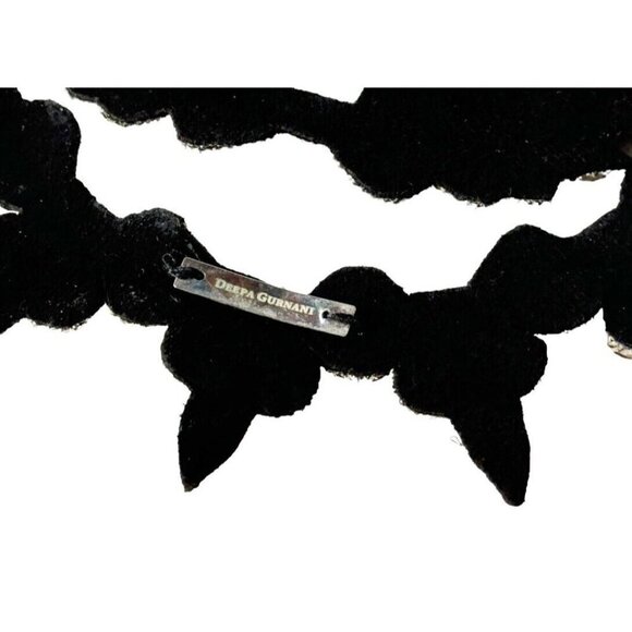 Deepa Gurnani Crystal Statement Necklace 16"to19" Yellow Clear Black NWT - Picture 6 of 7